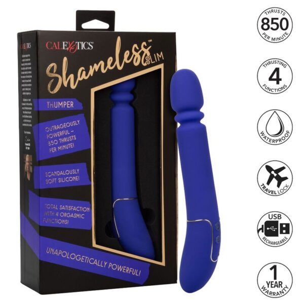 Calexotics - Shameless Slim Thumper Masajeador Azul - Imagen 9