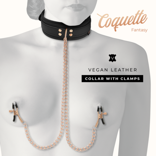 Coquette Chic Desire - Fantasy Collar Con Pinzas Pezones Con Forro De Neopreno - Imagen 8