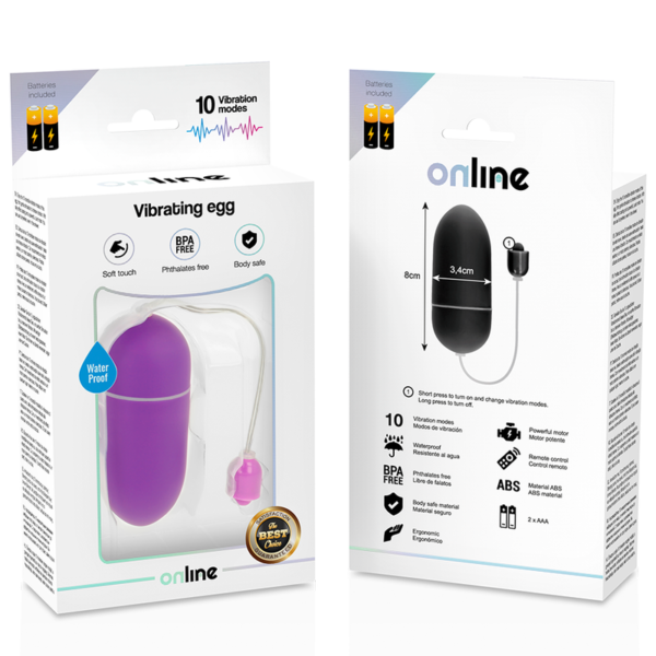Online - Huevo Vibrador Waterproof Lila - Imagen 5
