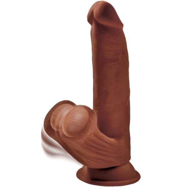 King Cock - Plus 3D Dildo Swinging Balls 24.5 Cm Marron - Imagen 5