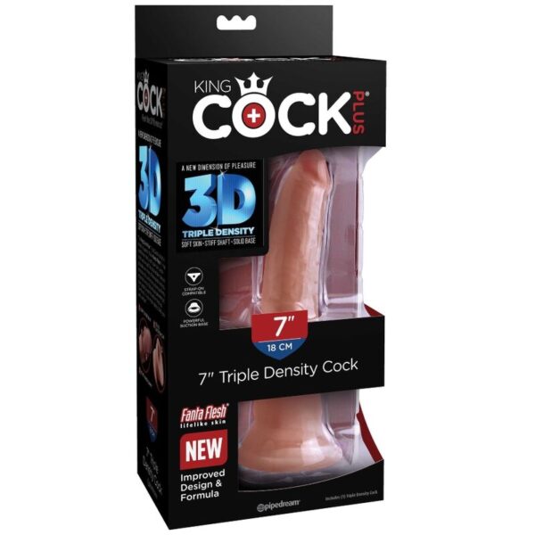 King Cock - Plus Dildo 3D Triple Densidad 18 Cm - Imagen 8