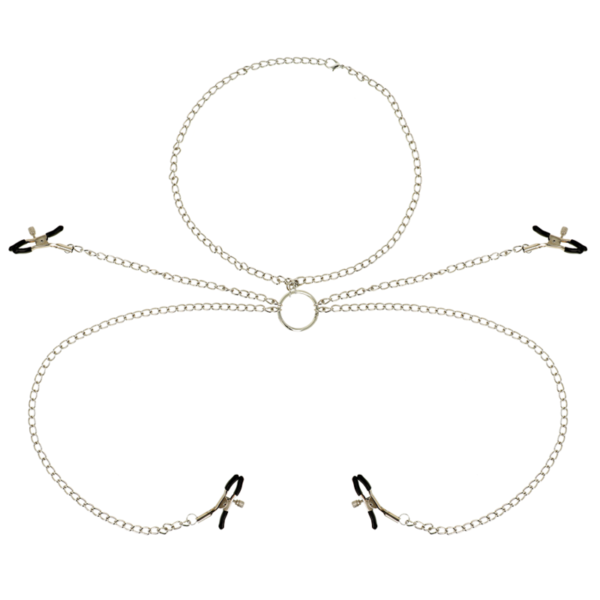Ohmama Fetish - 4 Pinzas Pezones Con Collar De Cadenas