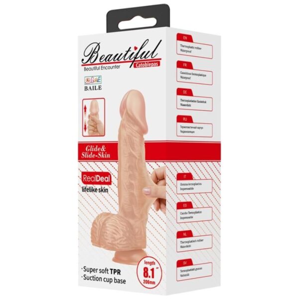 Baile - Beautiful Encounter Catoblepas Dildo Realistico Flexible 20.6 Cm Natural - Imagen 7