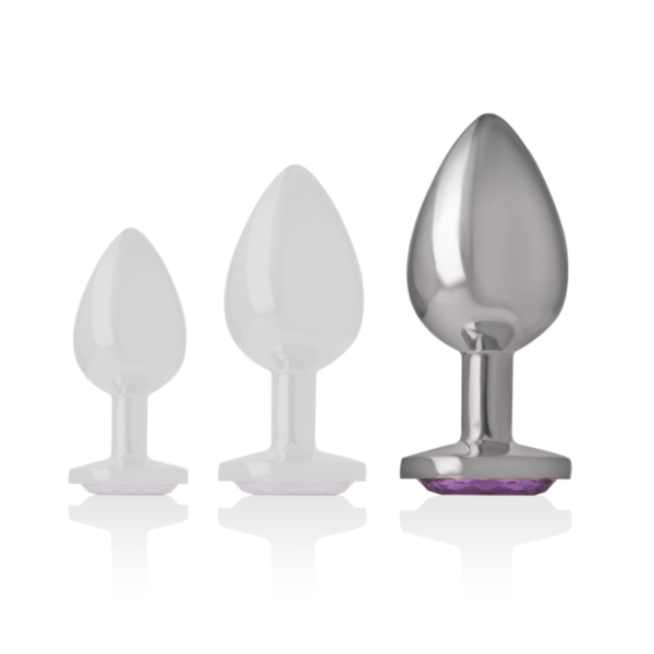 Intense - Plug Anal Metal Aluminio Con Cristal Violeta Talla L - Imagen 6