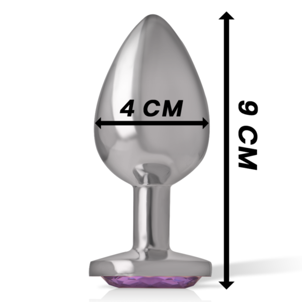 Intense - Plug Anal Metal Aluminio Con Cristal Violeta Talla L - Imagen 5