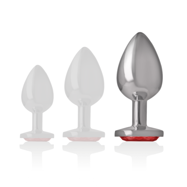 Intense - Plug Anal Metal Aluminio Con Cristal Rojo Talla L - Imagen 6