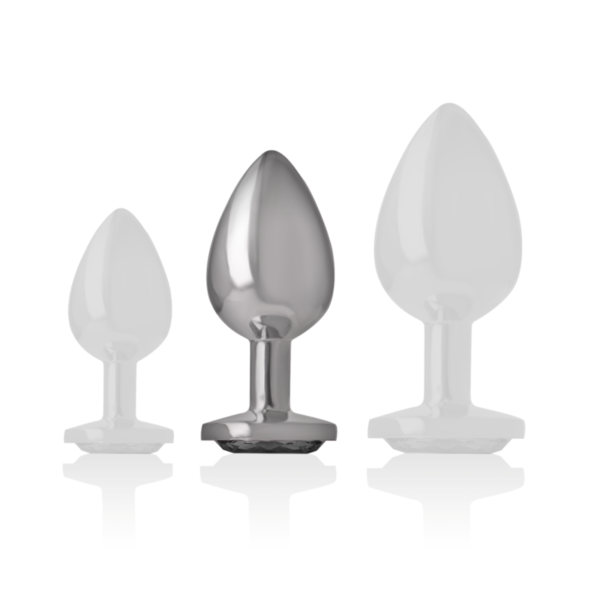 Intense - Plug Anal Metal Aluminio Con Cristal Negro Talla M - Imagen 6