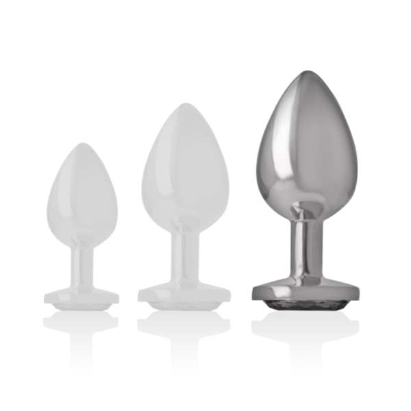 Intense - Plug Anal Metal Aluminio Con Cristal Negro Talla L - Imagen 6