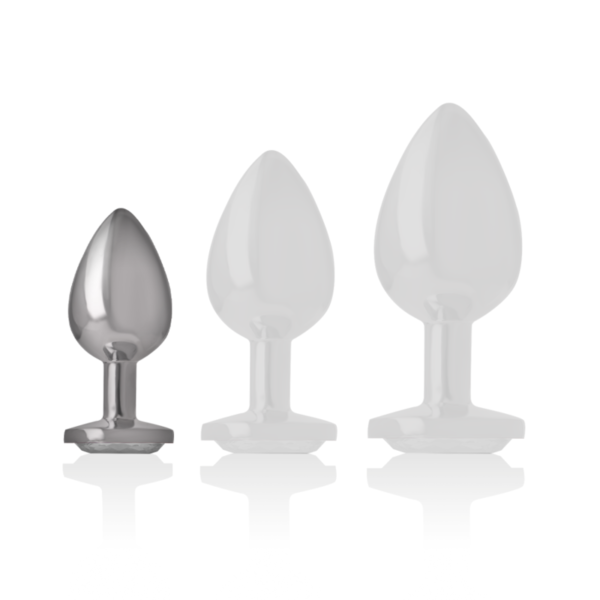 Intense - Plug Anal Metal Aluminio Con Cristal Plata Talla S - Imagen 4