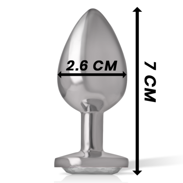 Intense - Plug Anal Metal Aluminio Con Cristal Plata Talla S - Imagen 7