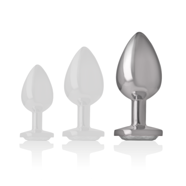 Intense - Plug Anal Metal Aluminio Con Cristal Plata Talla L - Imagen 6