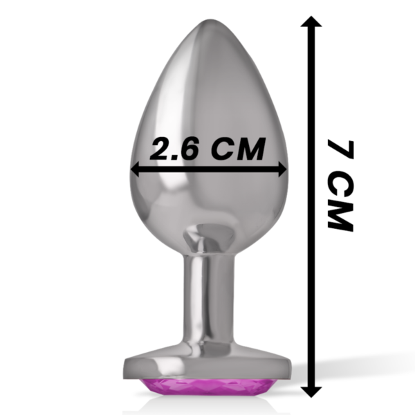 Intense - Plug Anal Metal Aluminio Con Cristal Rosa Talla S - Imagen 5