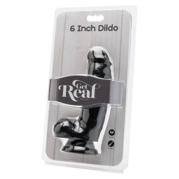 Get Real - Dildo 12 Cm Con Testiculos Negro - Imagen 2