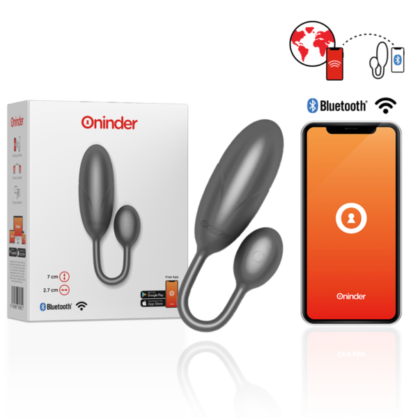 Oninder - Denver Huevo Vibrador Negro 7 X 2.7 Cm - App Gratuita - Imagen 2