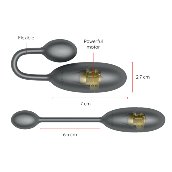 Oninder - Denver Huevo Vibrador Negro 7 X 2.7 Cm - App Gratuita - Imagen 4