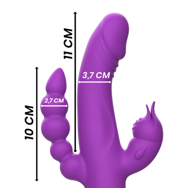 Intense - Casanova Vibrador Rabbit Silicona Triple Motor Morado - Imagen 4