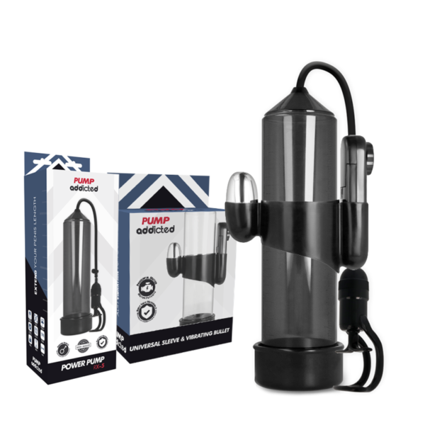 Pump Addicted - Bomba Erección Rx5 Negro Con Vibrador - Imagen 2