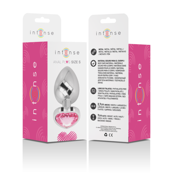 Intense Plug Anal Metal Aluminio Corazón Rosa - Imagen 6