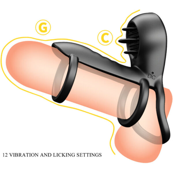 Pretty Love - Jammy Funda De Pene 12 Vibraciones Con Lengua Recargable Silicona - Imagen 10