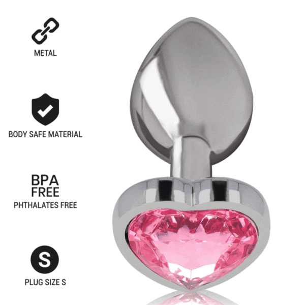 Intense Plug Anal Metal Aluminio Corazón Rosa - Imagen 7