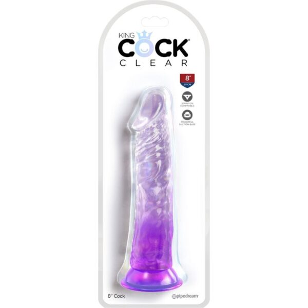 King Cock - Clear Pene Realistico 19.7 Cm Morado - Imagen 2