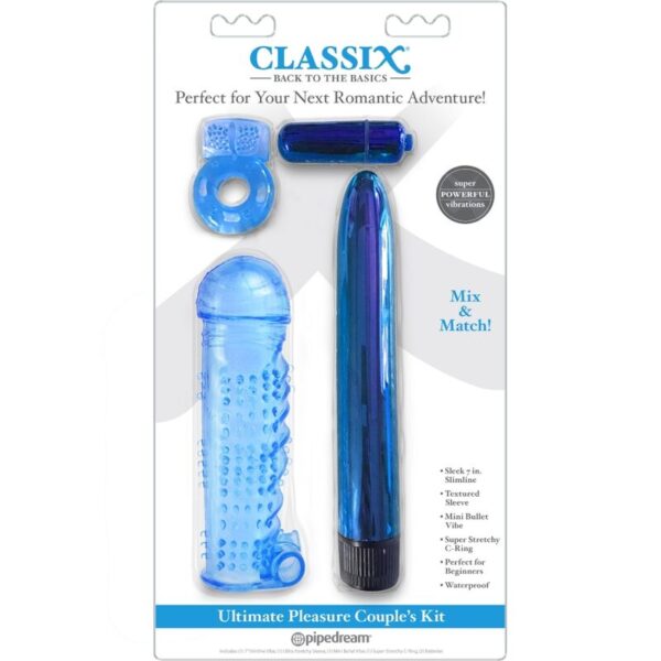Classix - Kit Para Parejas Con Anillo, Funda Y Balas Azul - Imagen 2