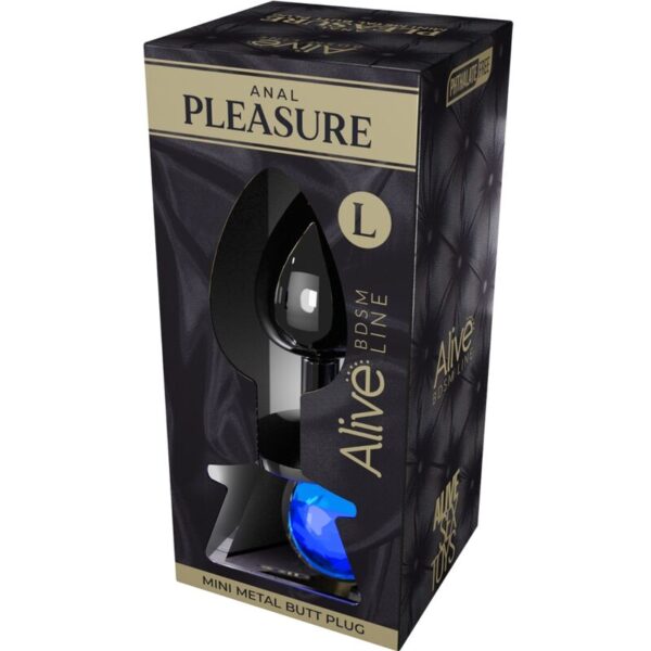 Alive - Anal Pleasure Mini Plug Metal Azul Talla L - Imagen 2
