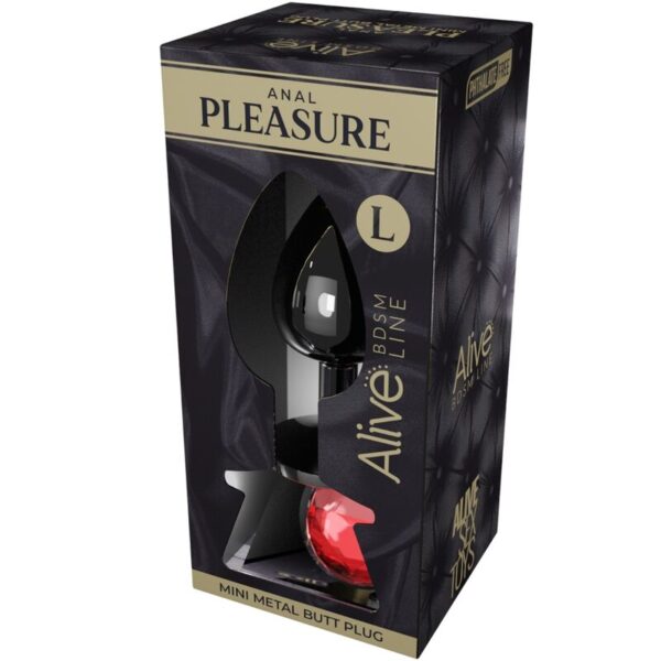 Alive - Anal Pleasure Mini Plug Metal Rojo Talla L - Imagen 2
