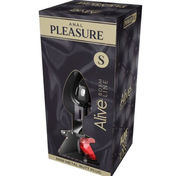 Alive - Anal Pleasure Mini Plug Metal Rojo Talla S - Imagen 2