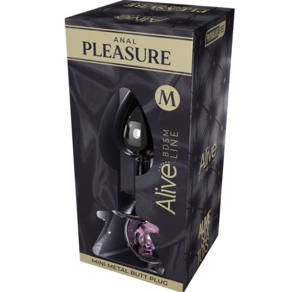 Alive - Anal Pleasure Mini Plug Metal Rosa Talla M - Imagen 2