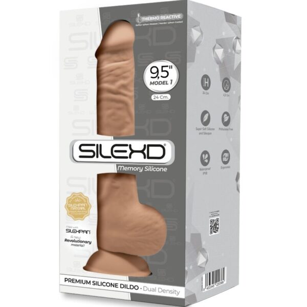 Silexd - Modelo 1 Pene Realistico Silicona Premium Silexpan Caramelo 24 Cm - Imagen 3