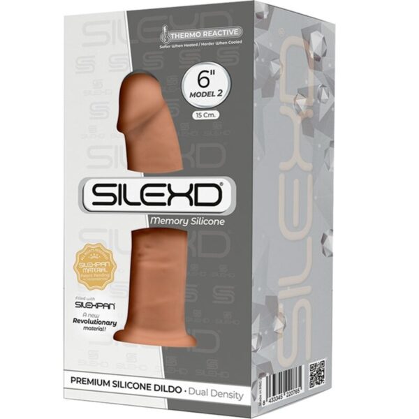 Silexd - Modelo 2 Pene Realistico Silicona Premium Silexpan Caramelo 15 Cm - Imagen 3