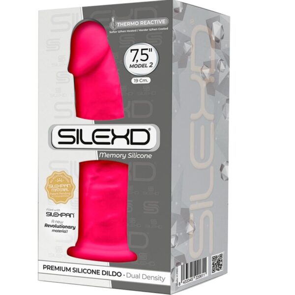 Silexd - Modelo 2 Pene Realistico Silicona Premium Silexpan Fucsia 19 Cm - Imagen 3
