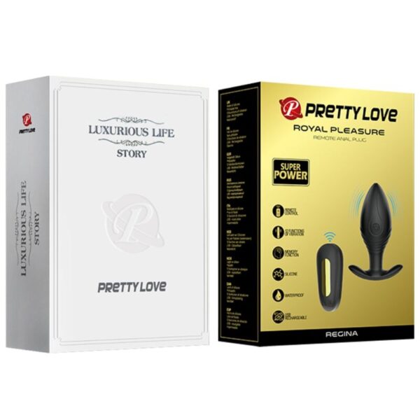 Pretty Love - Regina Plug Anal Vibrador Recargable Negro - Imagen 11