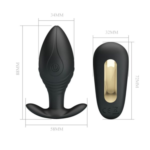 Pretty Love - Regina Plug Anal Vibrador Recargable Negro - Imagen 8