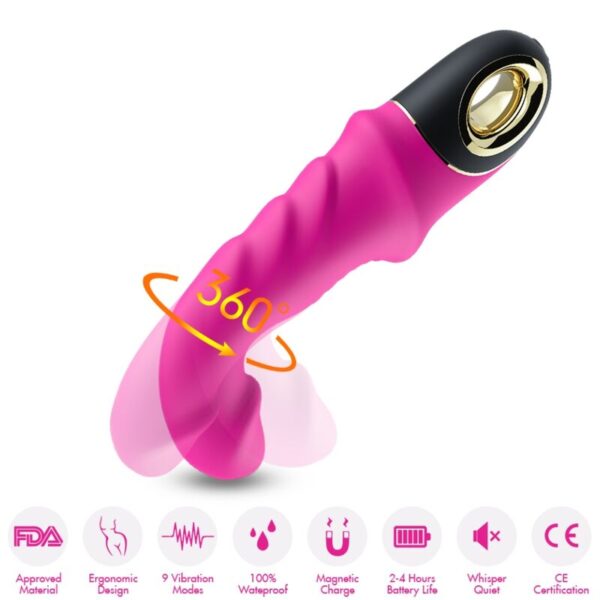 Armony - Joyblade Dildo Vibrador Rotador Fucsia - Imagen 3