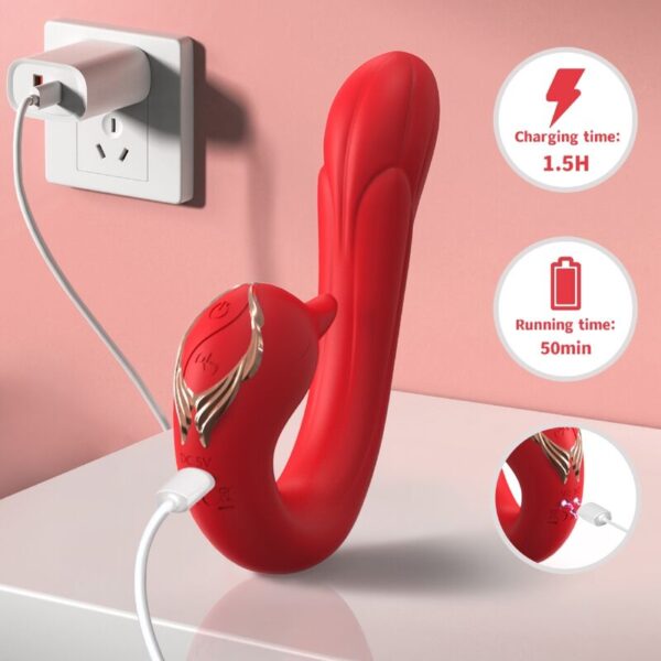 Armony - Delfin Vibrador Multiposicion & Efecto Calor Rojo - Imagen 4