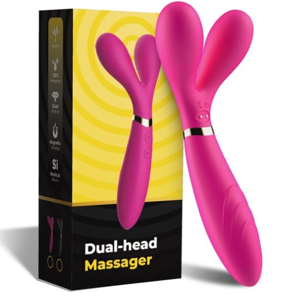 Armony - Y-Wand Masajeador & Vibrador Cabeza Doble Fucsia - Imagen 5