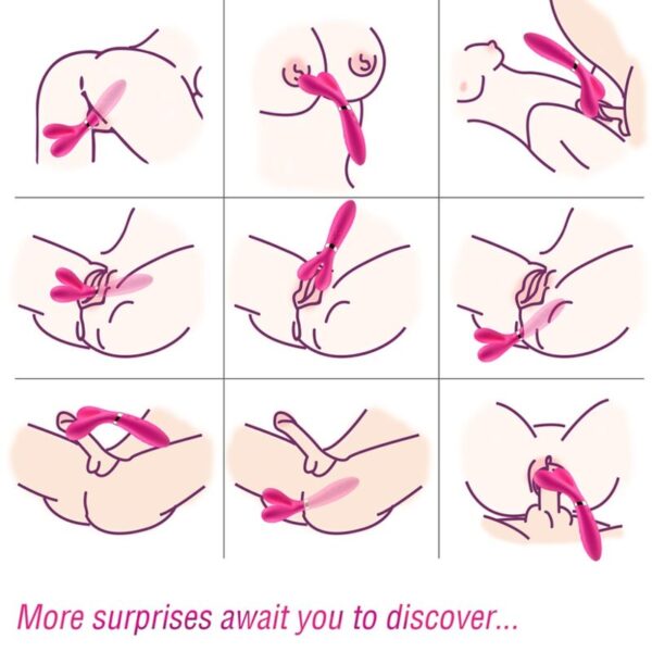 Armony - Y-Wand Masajeador & Vibrador Cabeza Doble Fucsia - Imagen 2
