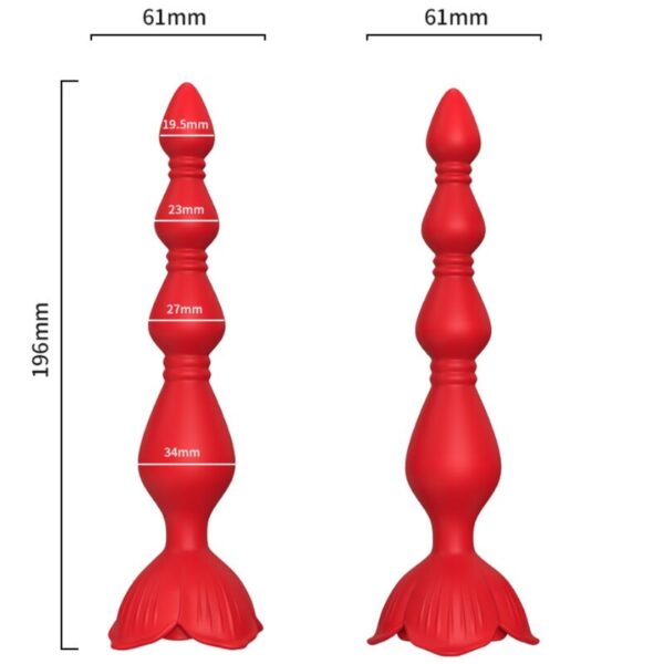 Armony - Rosa Vibrador Pagoda & Plug Anal Rojo