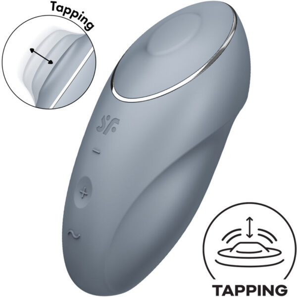 Satisfyer - Tap & Climax 1 Vibrador Lay-On Gris - Imagen 4