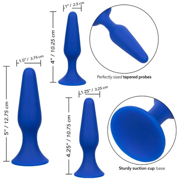 Calexotics - Admiral Kit 3 Plug Anal Azul - Imagen 3