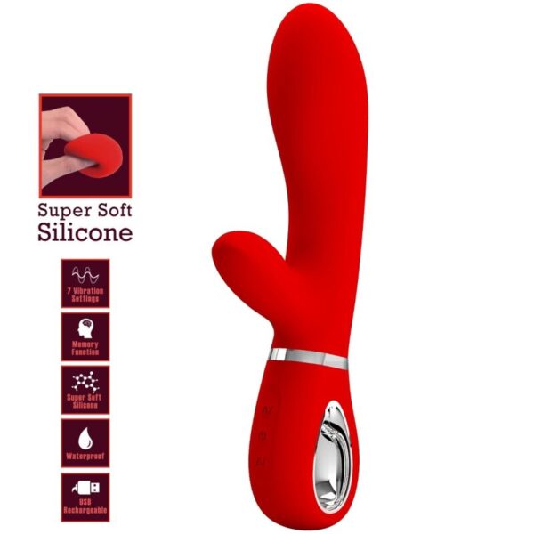 Pretty Love - Thomas Vibrador Punto G Multifunción Rojo - Imagen 7