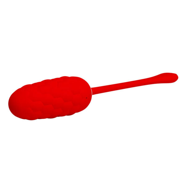 Pretty Love - Huevo Vibrador Con Textura Marina Recargable Rojo - Imagen 4