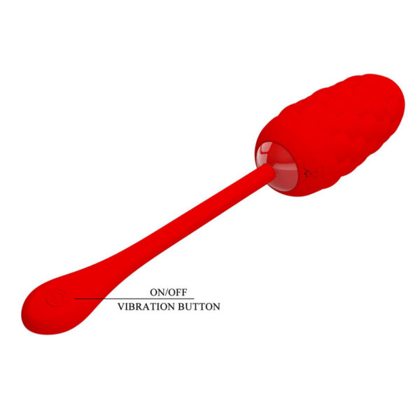 Pretty Love - Huevo Vibrador Con Textura Marina Recargable Rojo - Imagen 7