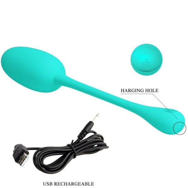 Pretty Love - Knucker Huevo Vibrador Recargable Verde Agua - Imagen 8