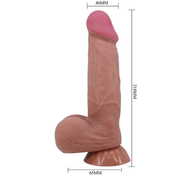 Pretty Love - Sliding Skin Series Dildo Realístico Con Ventosa Piel Deslizante Moreno 20.6 Cm - Imagen 6