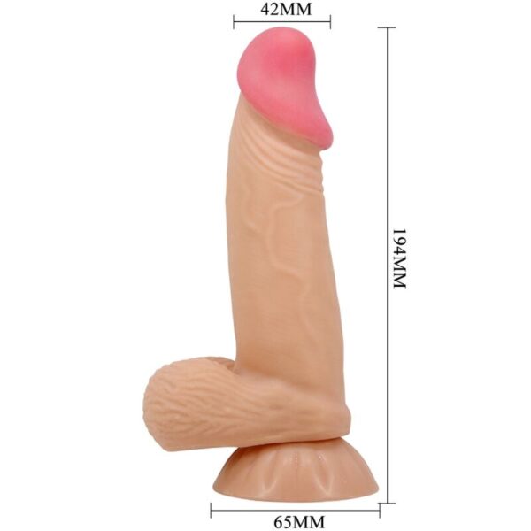 Pretty Love - Sliding Skin Series Dildo Realístico Con Ventosa Piel Deslizante 19.4 Cm - Imagen 6