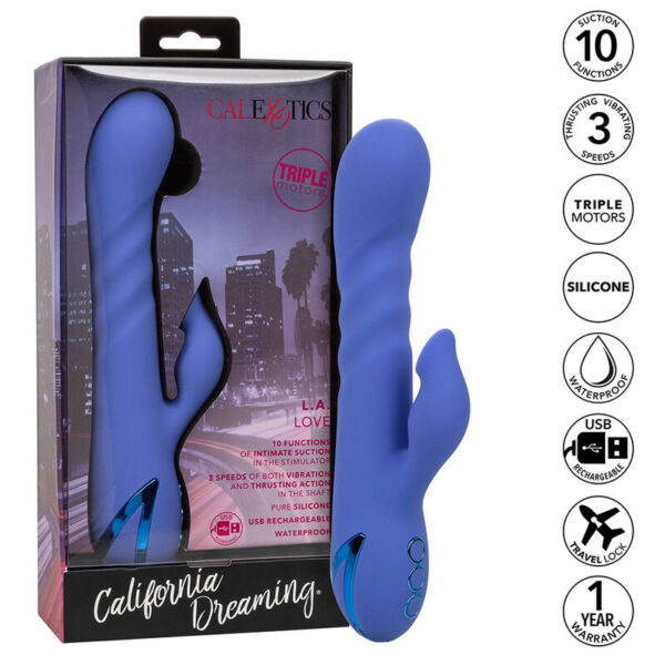 Calexotics - L.A Love Vibrador & Succionador Azul - Imagen 2