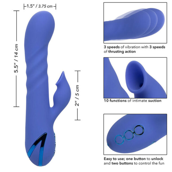 Calexotics - L.A Love Vibrador & Succionador Azul - Imagen 9